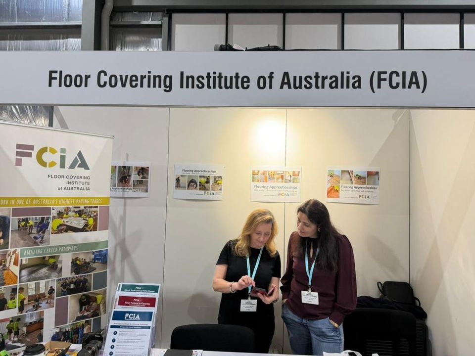 Exhibitor stand at a careers and training expo in Australia