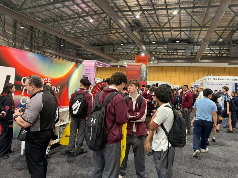Students visiting a careers and training expo in Australia